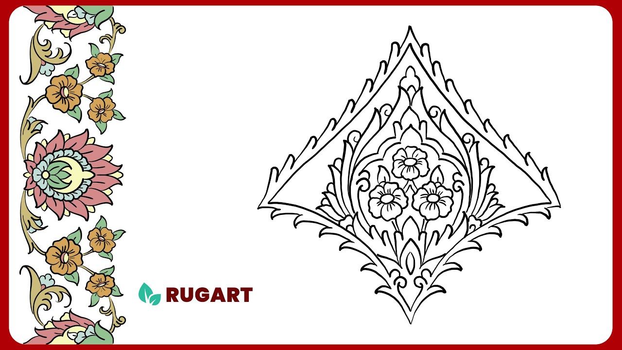 How to Draw a Classic Persian 'Lachak' (Carpet Corner Design)