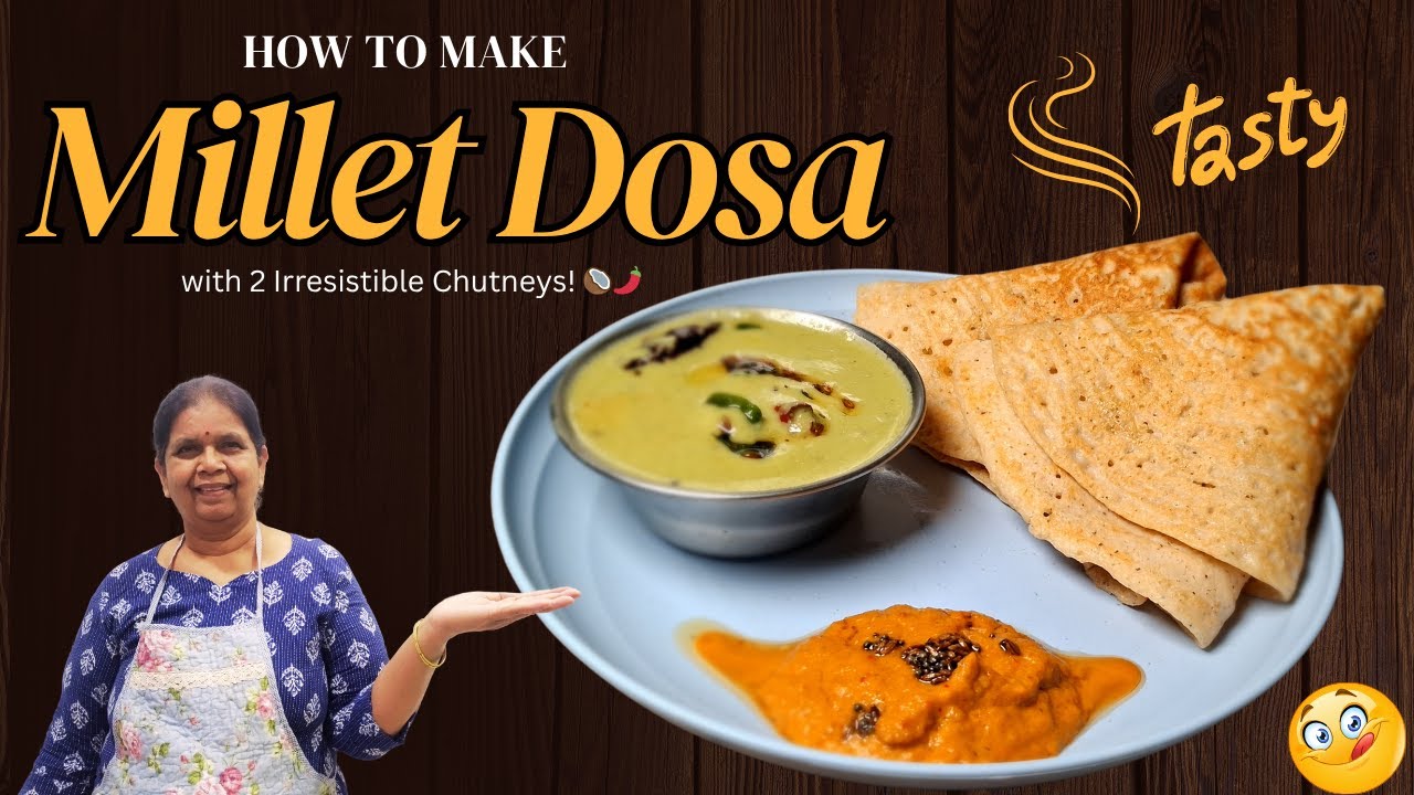 How to Make Millet Dosa with 2 Chutneys 🥥🌶️ | Quick & Healthy Recipe #milletbreakfast #milletdosa