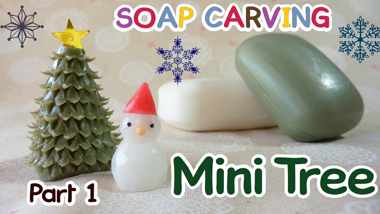SOAP CARVING | Easy | Christmas Tree| Miniature Winter Garden|Part 1|DIY