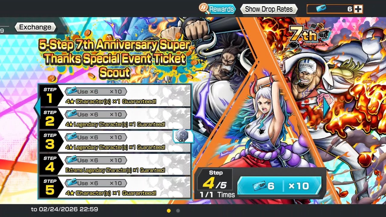 Buffed Whitebeard play and pulling FREE EX #7thanniversary #OPBR