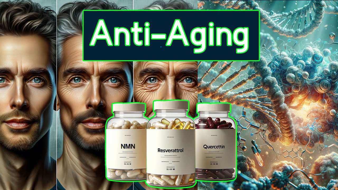 Top 3 Anti-aging supplements:   NMN, Resveratrol, and Quercetin.