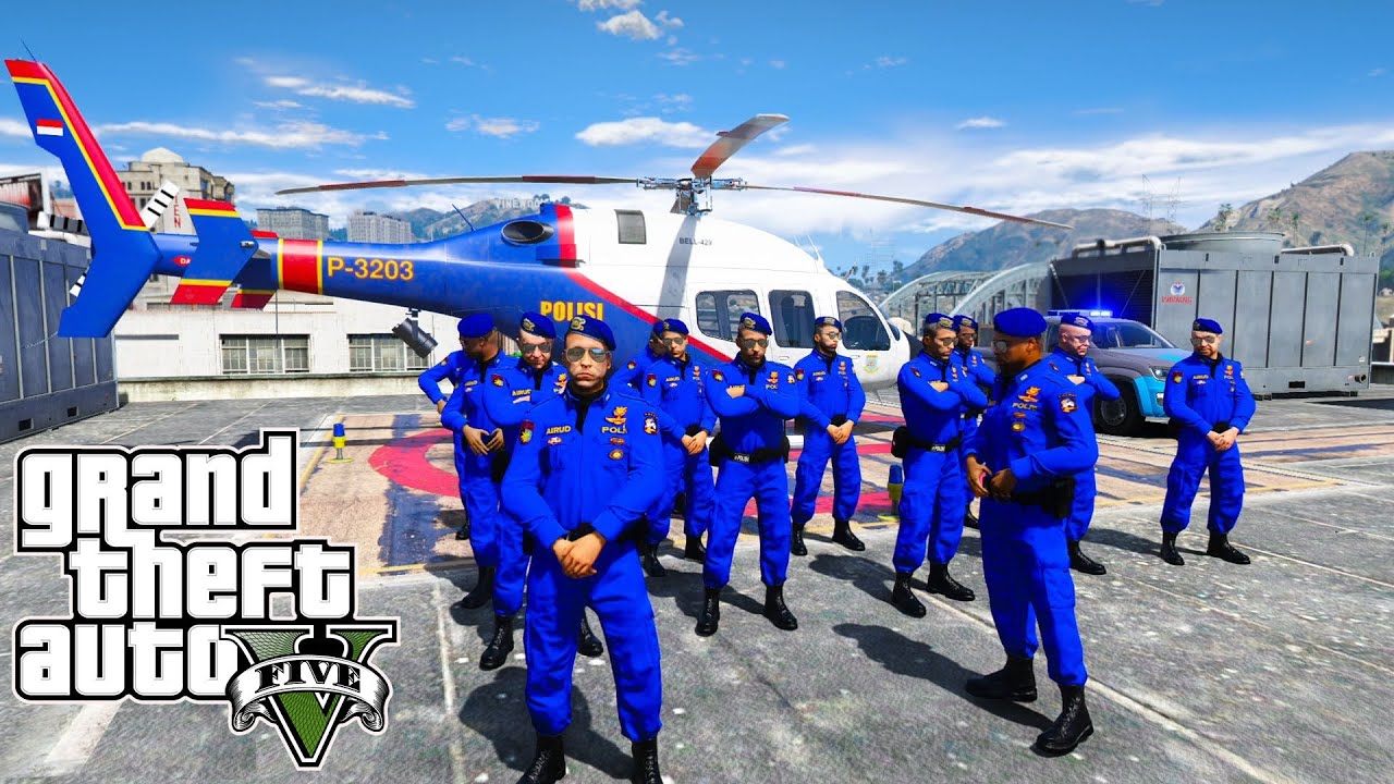 Patroli Udara Polairud Kejar Pengendara Mobil Ugal Ugalan || GTA 5 Mod Polisi Indonesia