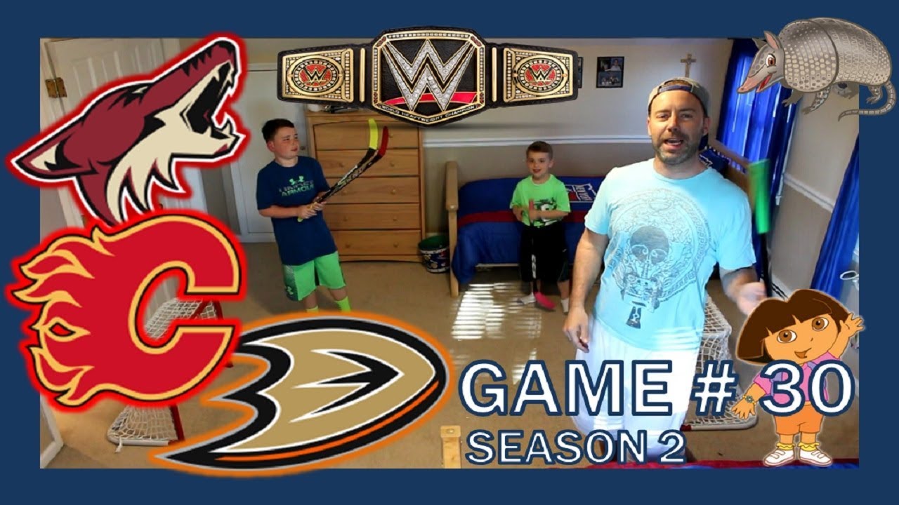KNEE HOCKEY GAME # 30 - FLAMES / DUCKS / COYOTES - SEASON 2 - QUINNBOYSTV