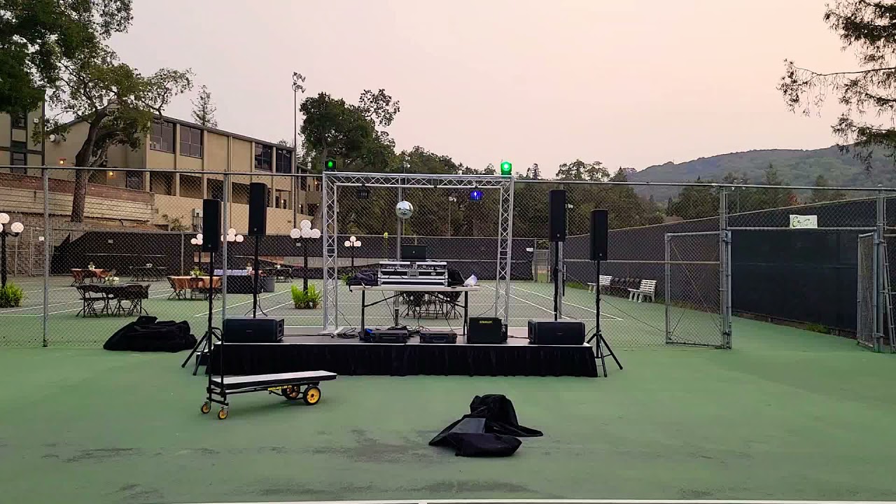 4 Turbosound Ip300's and 2 Bose Sub 2's - Los Gatos High School Homecoming 2021 - Setup