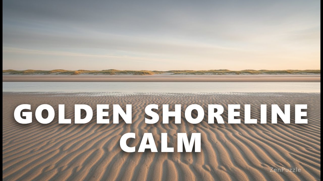 Serene Beach View with Sand Ripples and Gentle Waves at Sunset
