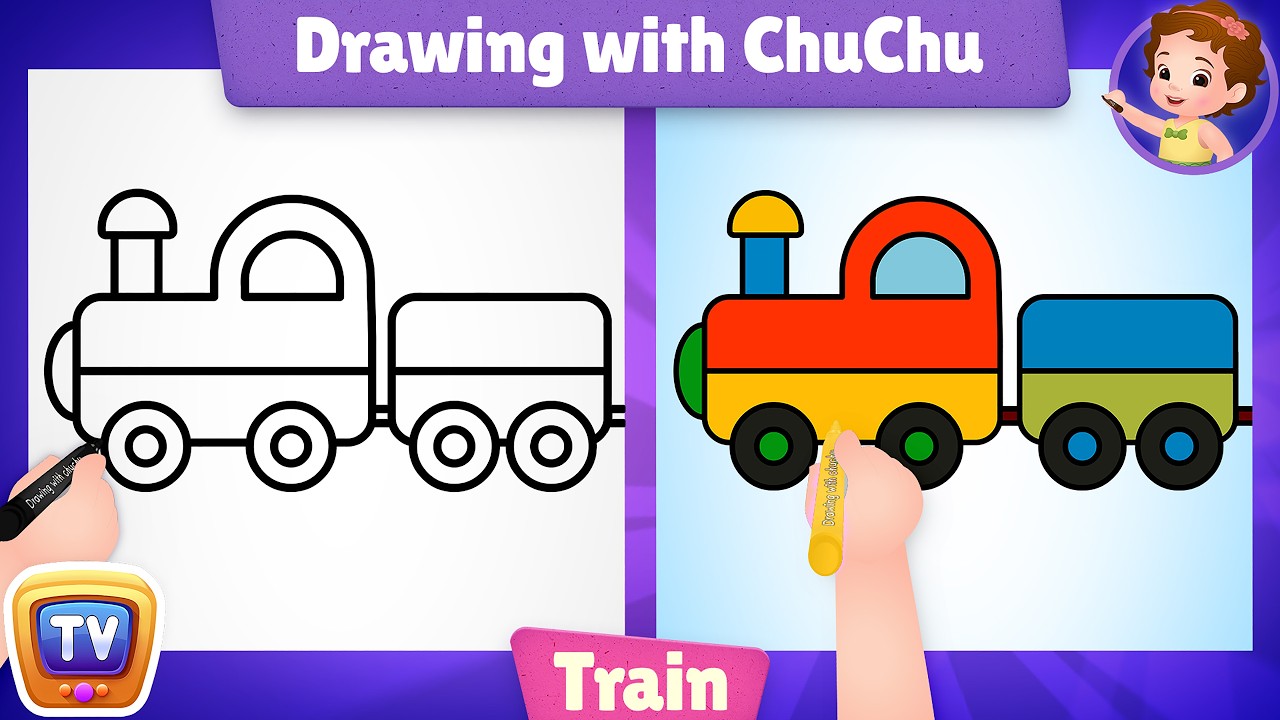 How to Draw a Train? - More Drawings with ChuChu - ChuChu TV Drawing Lessons for Kids