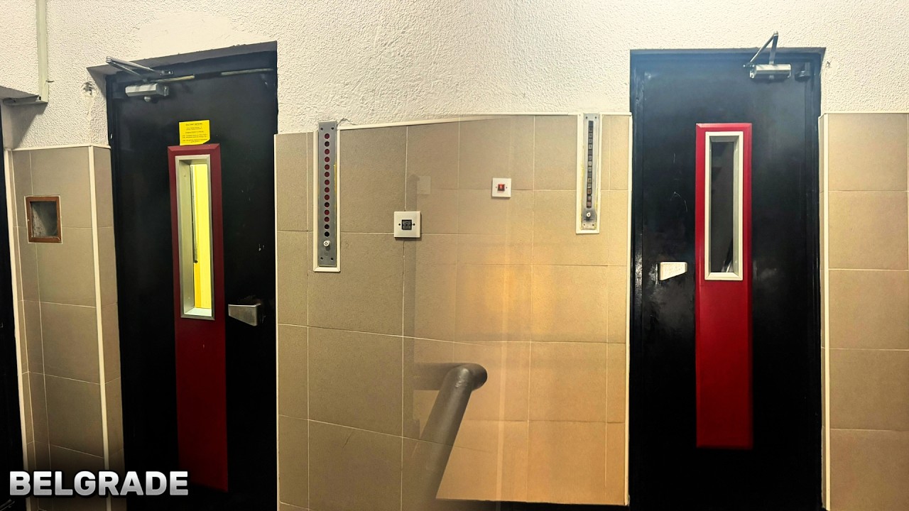 2x INTERESTING & DIFFERENT Modernized RADNIK Lifts at Ljutice Bogdana 2B, Belgrade, Serbia