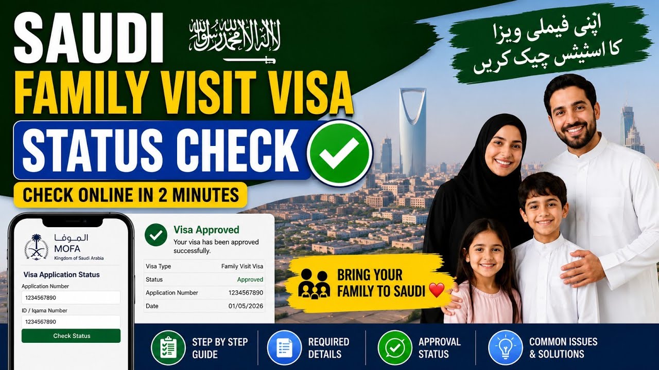 Saudi Family Visit Visa Status Check Online 2026 | Step by Step Guide (MOFA)