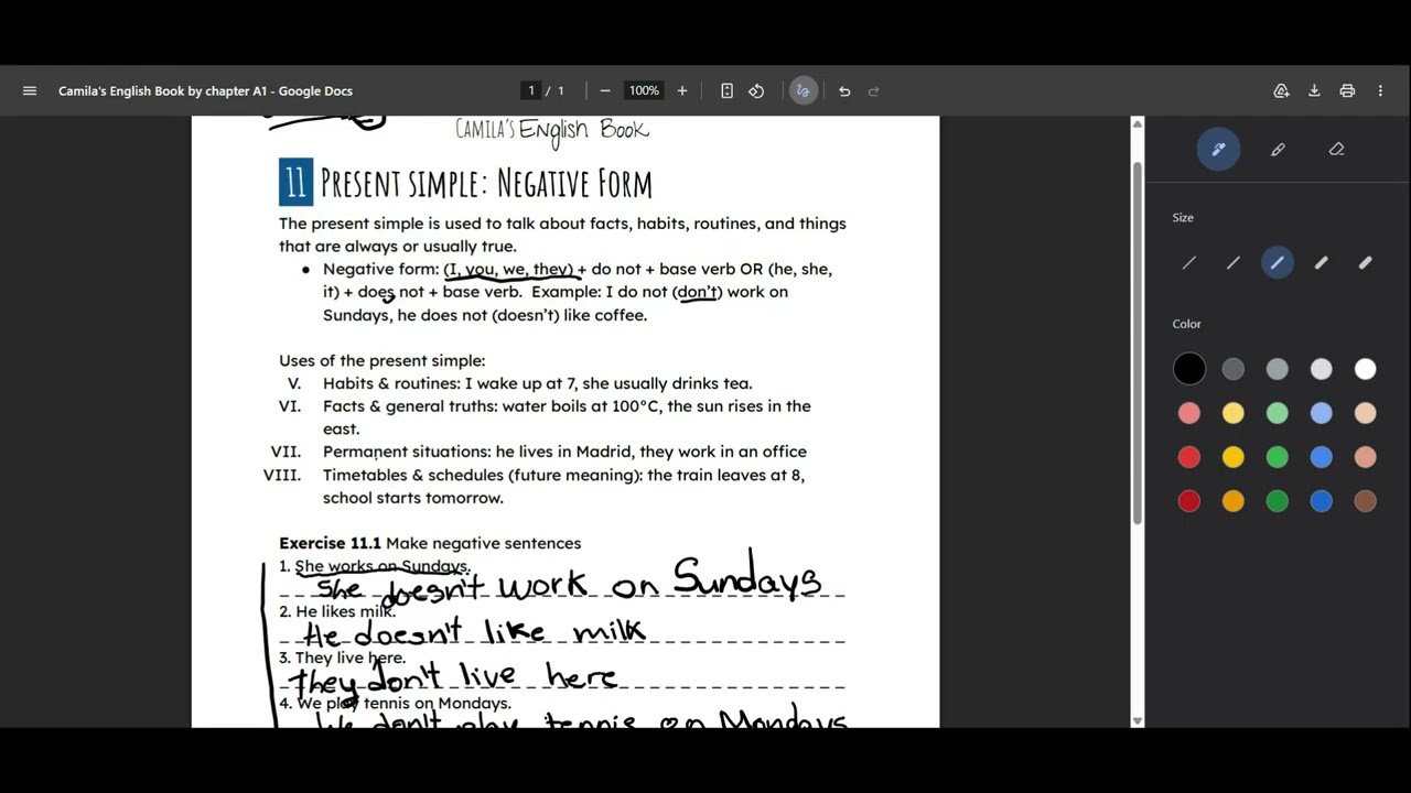 11 Present simple  | Negative form | Videos to learn English.