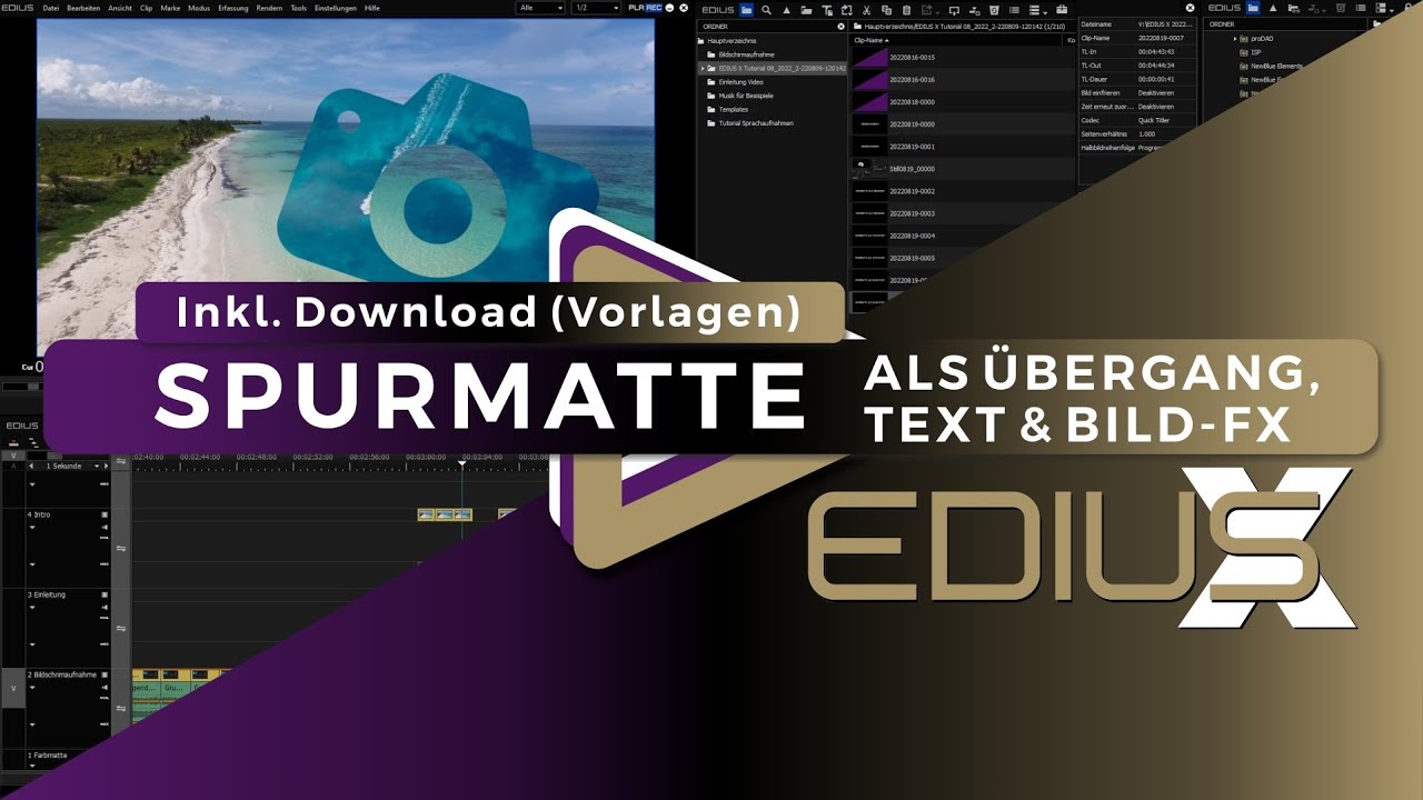EDIUS - Spurmatte als Überblendung, Text oder Bildeffekt verwenden (Inkl. Download)