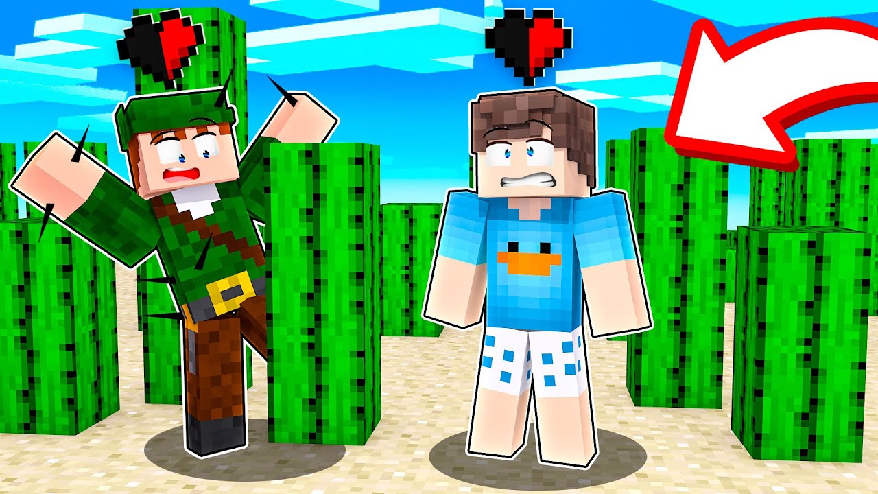 DESAFIO COM MEIO CORAÇÃO NO MINECRAFT!!