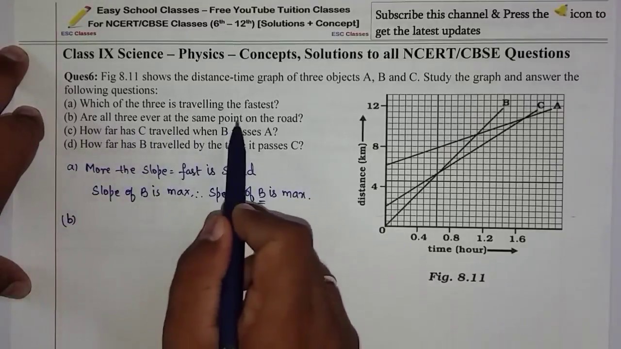 Class 9 Physics Science - Chapter 8 Motion NCERT Page 112-113 Exercise Ques 4,5,6 Solutions