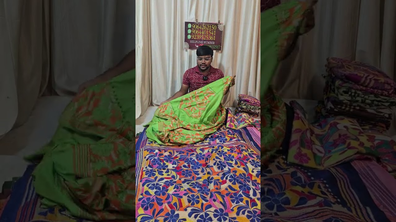 কোথায় পাব এমন শাড়ি🤩😲Kantha Stitch | Silk BHES | Kantha Saree With Price | Wh us- 9064262150