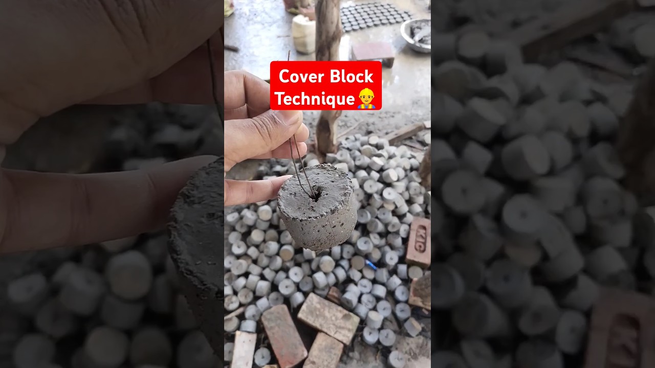 Cover Block Technique👷&zwj;♂️ Cover blocks in slab casting #shorts #construction #viral #home कवर ब्लॉक