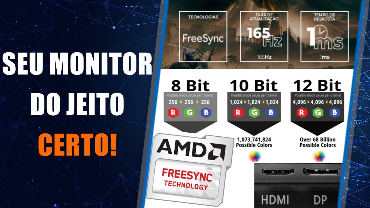 Faça isso no seu Monitor Gamer 🔥 FreeSync, cores, resolução, HDR (teste real com jogos)