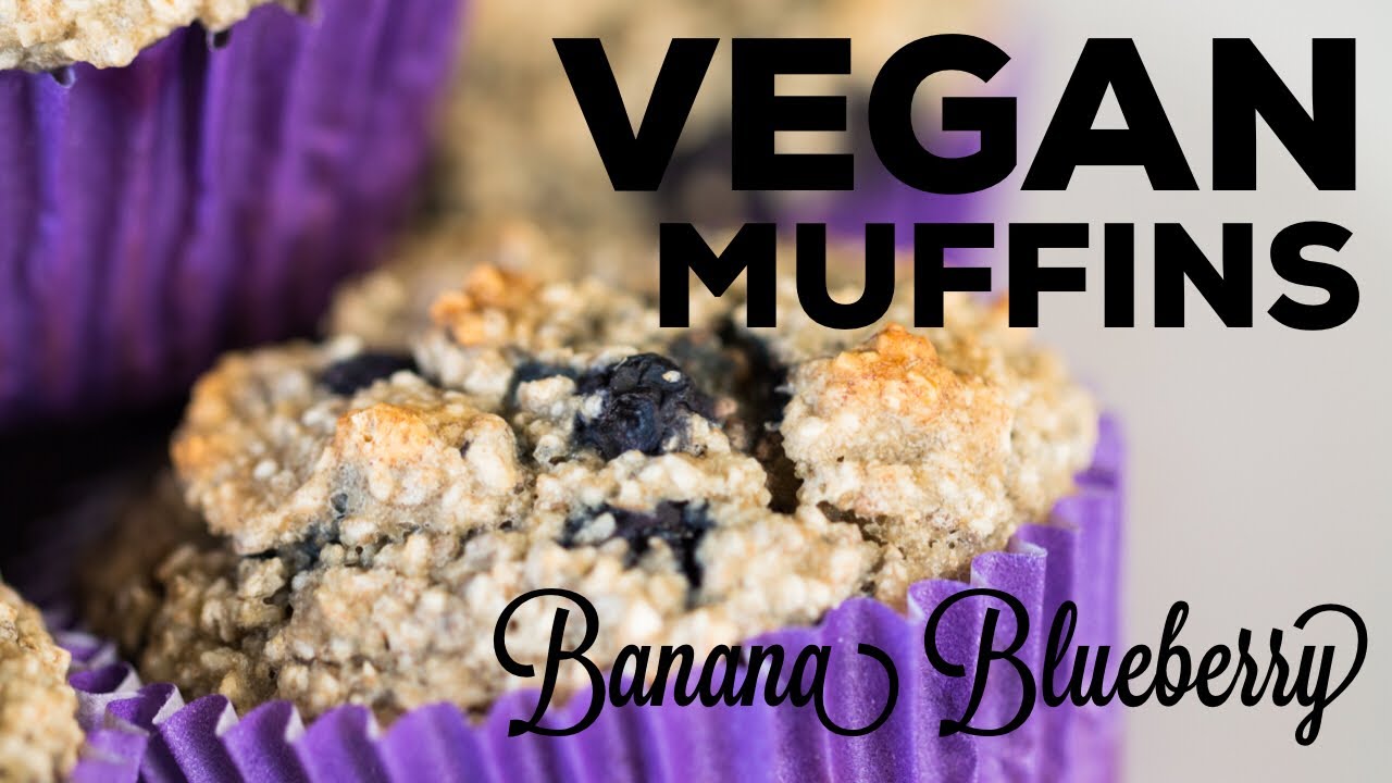 EASY VEGAN BANANA BLUEBERRY MUFFINS - HEALTHY RECIPE