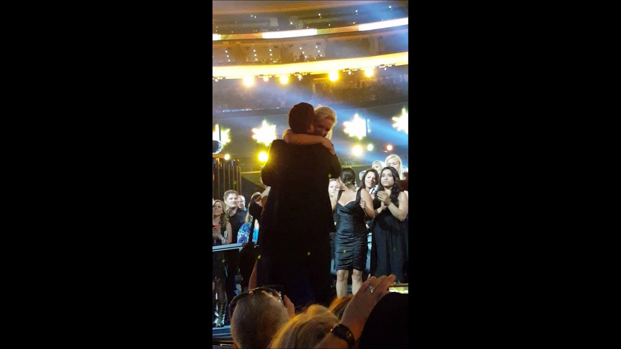 Luke Bryan's sweet embrace with his beautiful wife