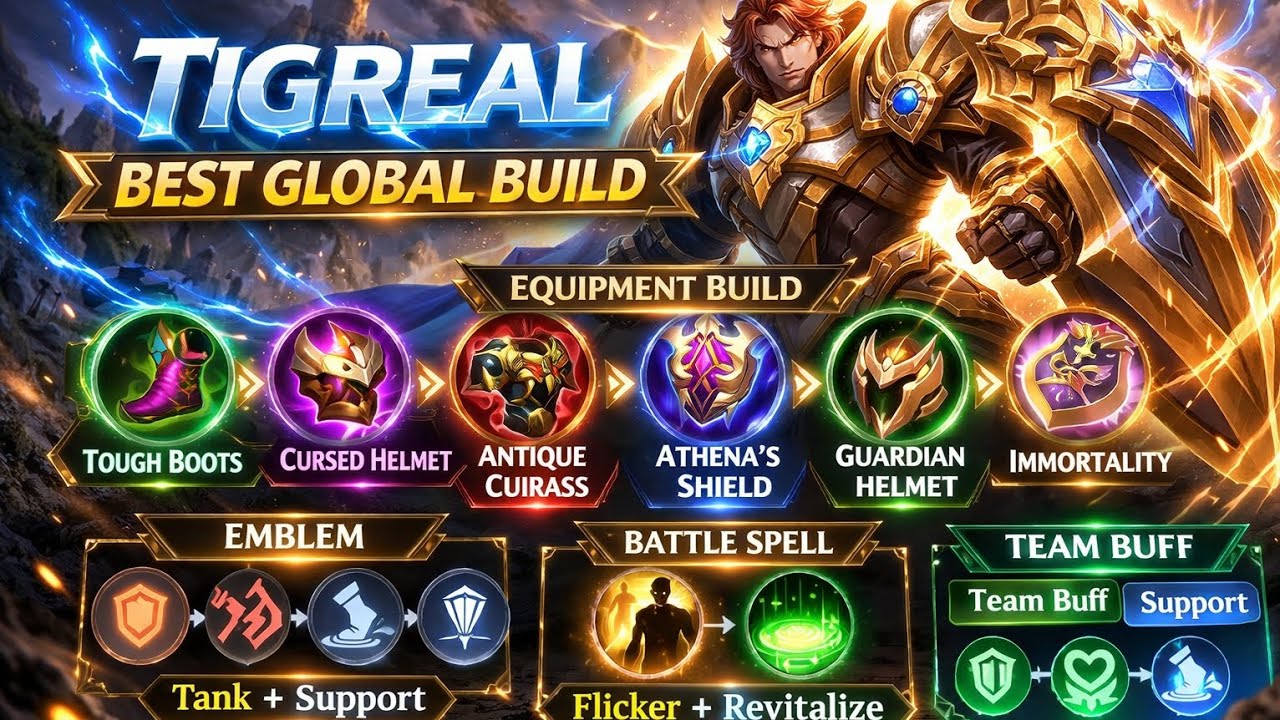 1Tigreal Global Build–One Shot Combo + Savage Setup!#mlbb  