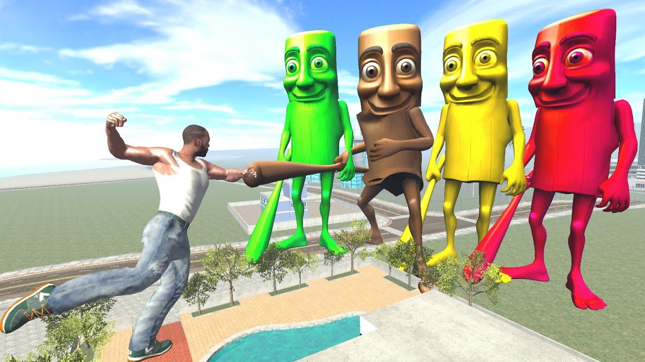 Franklin vs Colorful Tung Tung Tung Sahur in Indian Bike Driving 3D