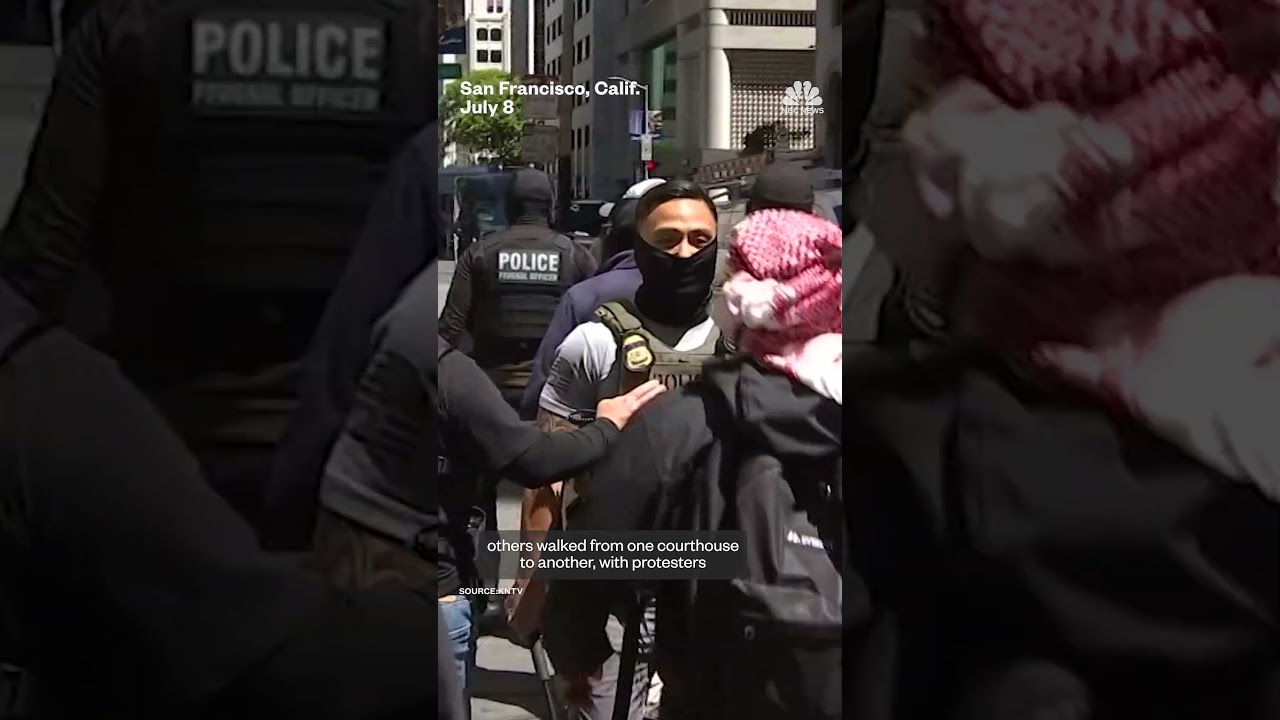 Protesters block ICE agents in front of San Francisco immigration court