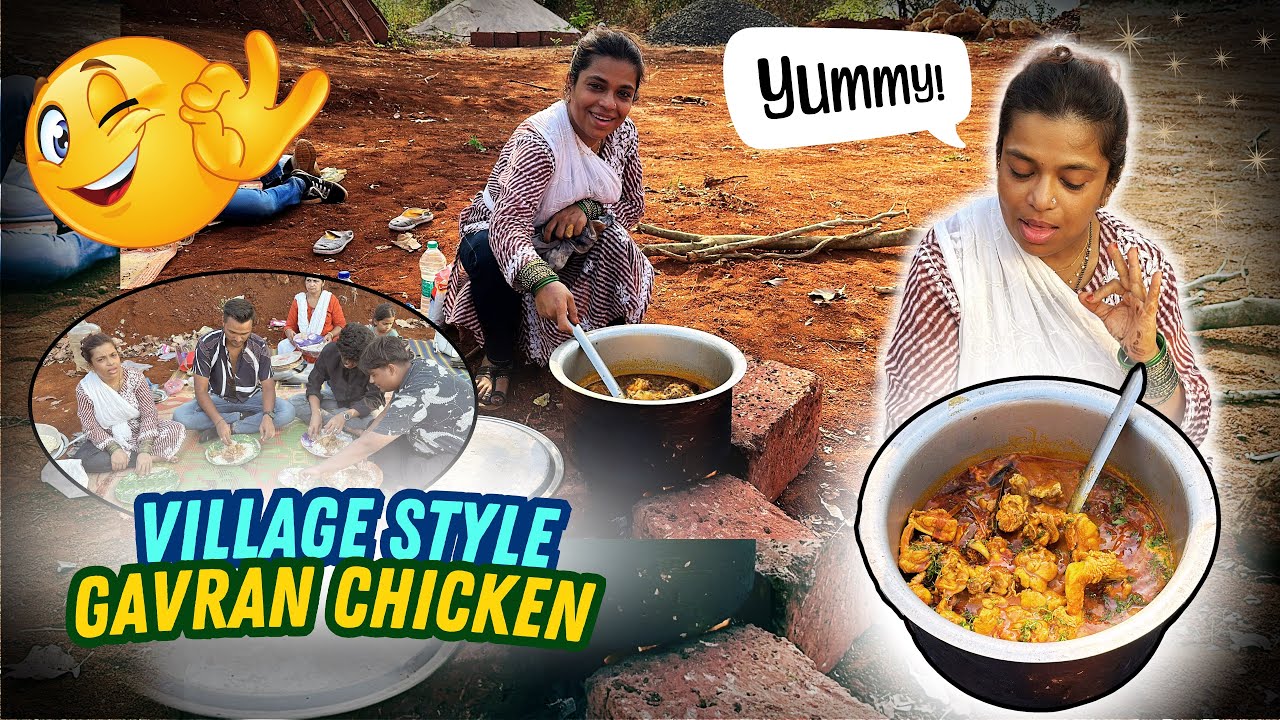 Village Style Gavran Chicken 🤤 | Original Goanty Style Chicken Curry | Village Style Cooking 🧑‍🍳