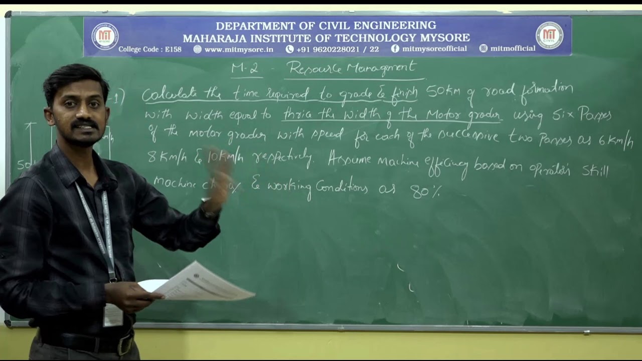 Productivity of Construction Equipments/5/M-2/ 18CV51 (CME)/S-5