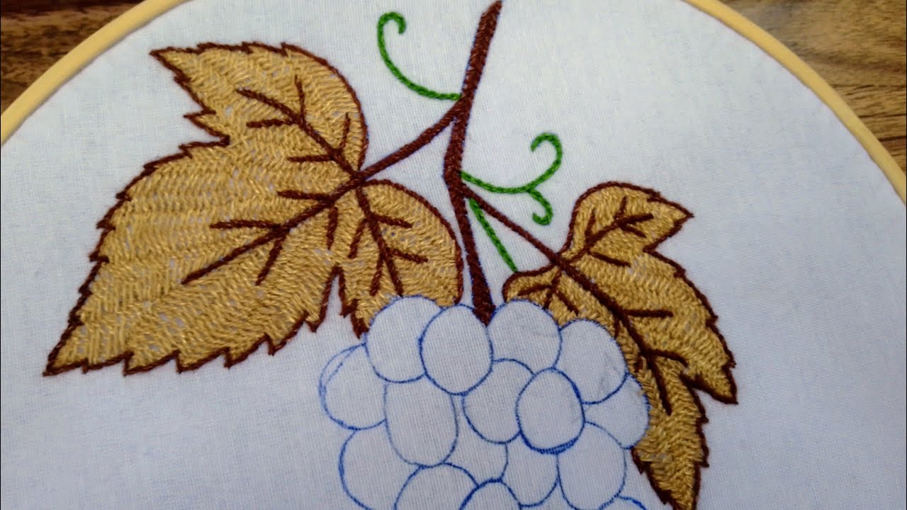 Bordando hojas de uva 🍇/Bordados paso a paso