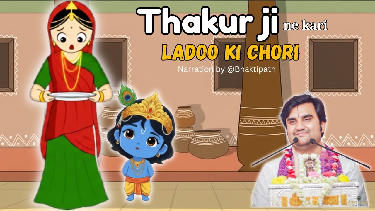Thakur Ji nei kari ladoo ki chori || ठाकुर जी ने लड्डू की चोरी #KrishnaLeela #bhaktipath