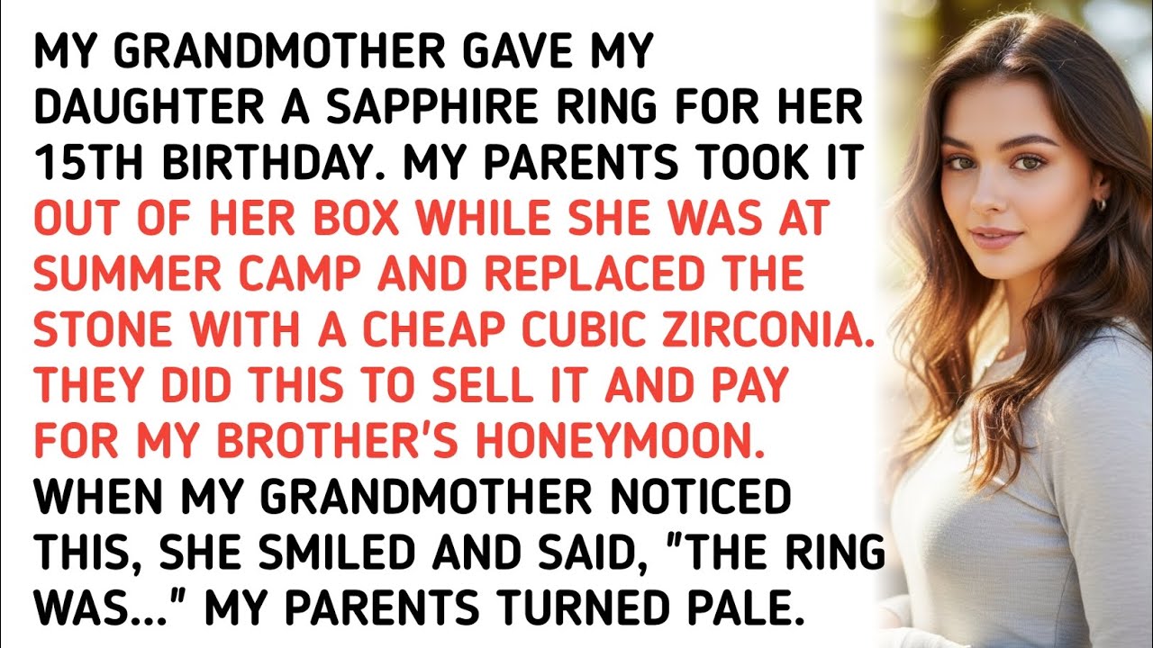 MY GRANDMOTHER GAVE MY DAUGHTER A SAPPHIRE RING FOR HER 15TH BIRTHDAY. MY PARENTS TOOK IT OUT