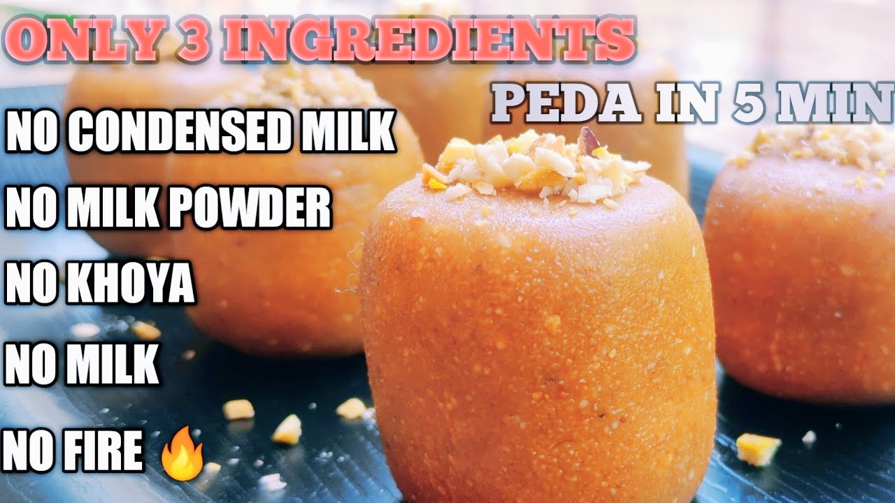 WITHOUT FIRE 🔥 PEDA IN 5 MINUTES WITH ONLY 3 💪🏻 HEALTHY INGREDIENTS