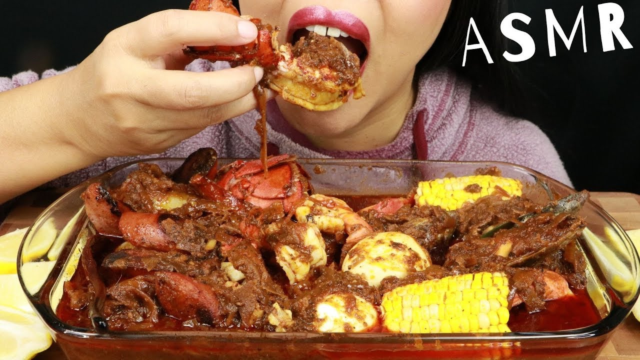 SEAFOOD BOIL SOAKED IN BLOVES SAUCE ~ ASMR (No Talking)