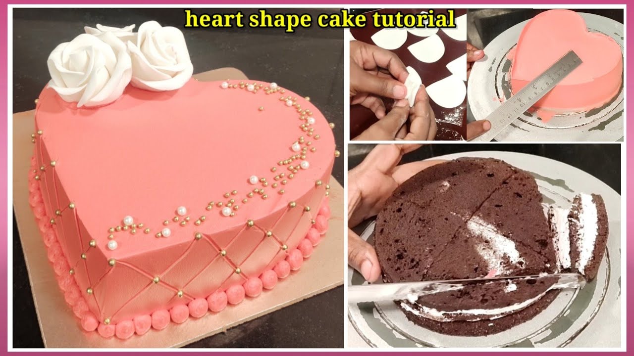 heart shape cake | half kg cake |  fondant flower cake | heart shape cake recipe| anniversary cake