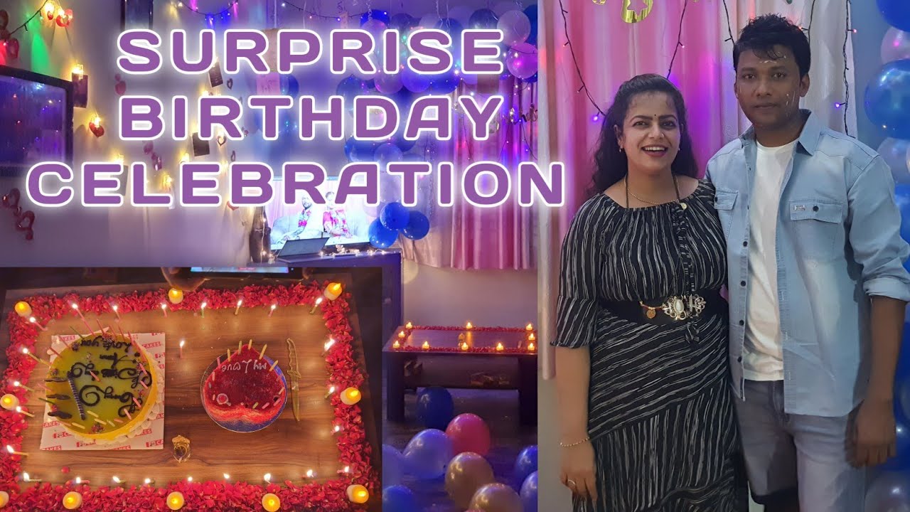 Birthday surprise for my husband...First birday after marriage.. Surprise birday party #tuluvlog