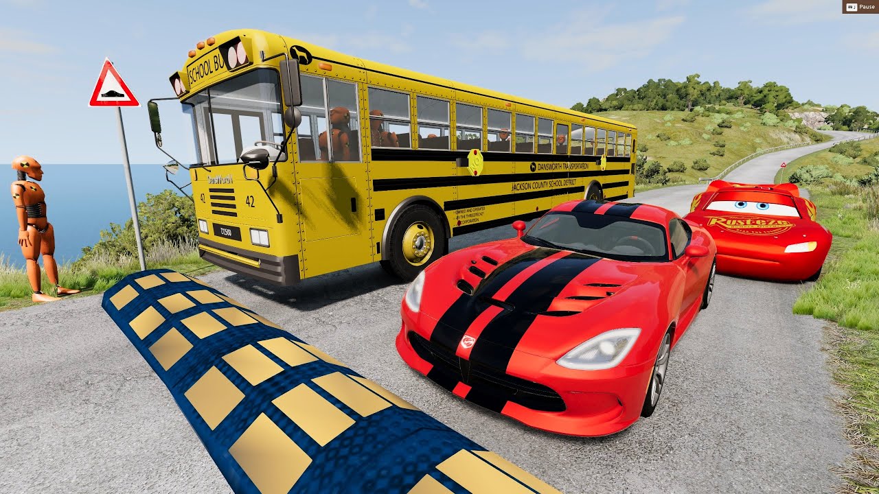 Buses vs Massive ⚠️ Speed Bumps⚠️ #2 – BeamNG.Drive