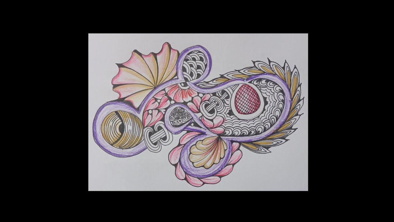 Zentangle art| Freehand zentangle | zentangle string #zentangle #pattern #zenart #art 