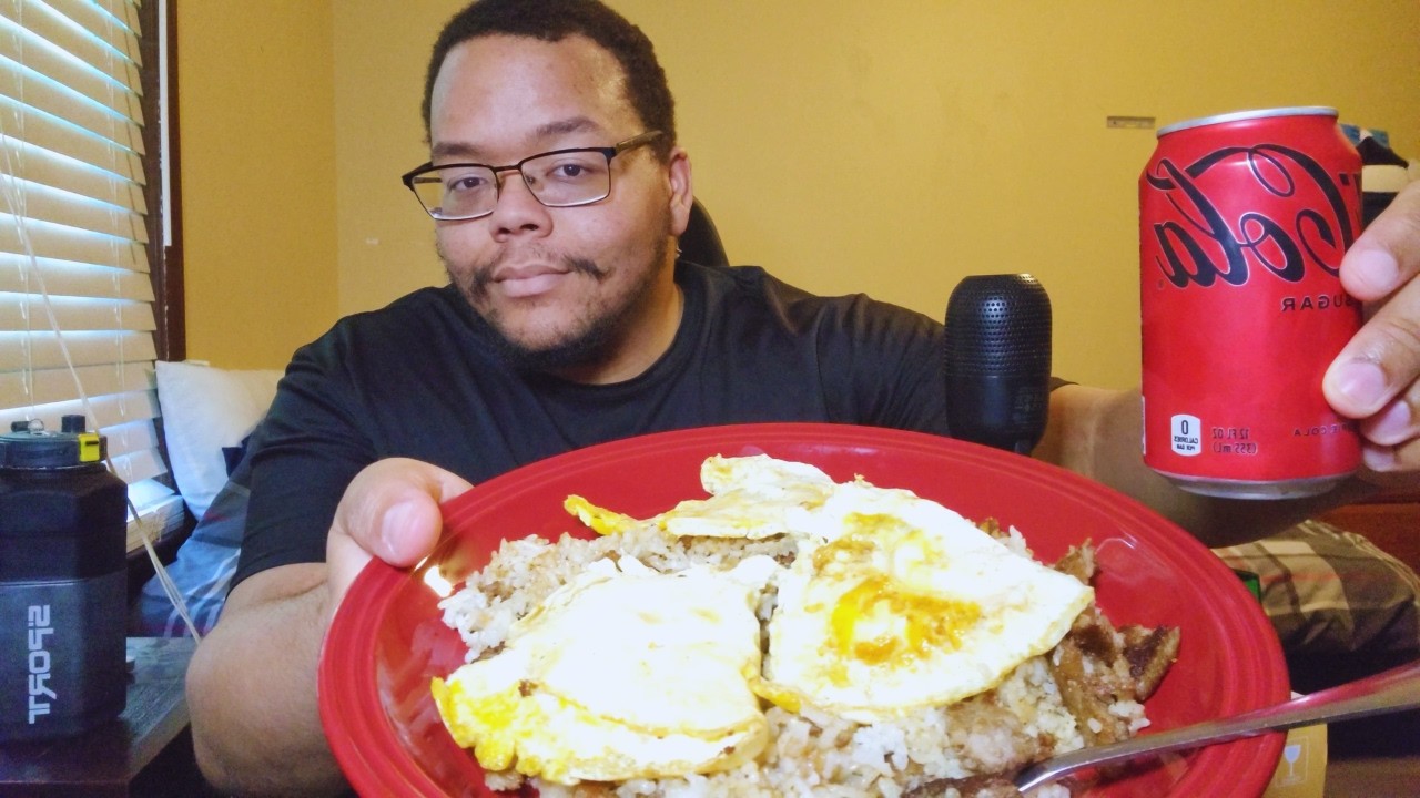 ASMR Sausage & Rice with Fried Egg Mukbang & Ramble | Cooking & Eating | Eating Sounds, Whisper
