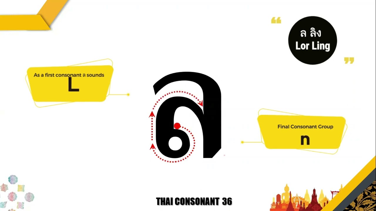 How to Write Thai Consonant letter ล ลิง (Lor Ling) l Writing Thai Character l 写泰语字母