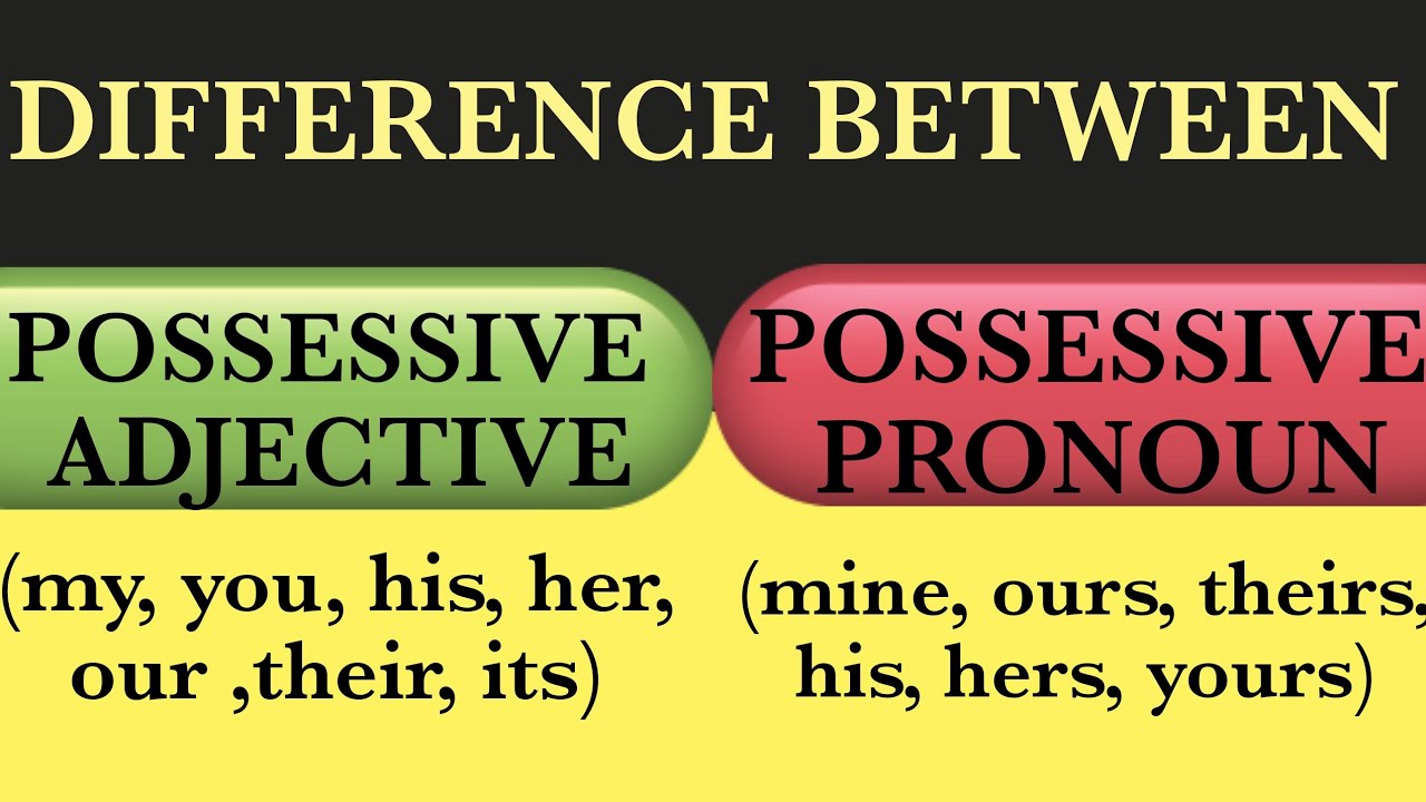 Difference between Possessive Pronoun and Possessive adjective | Learn English Grammar