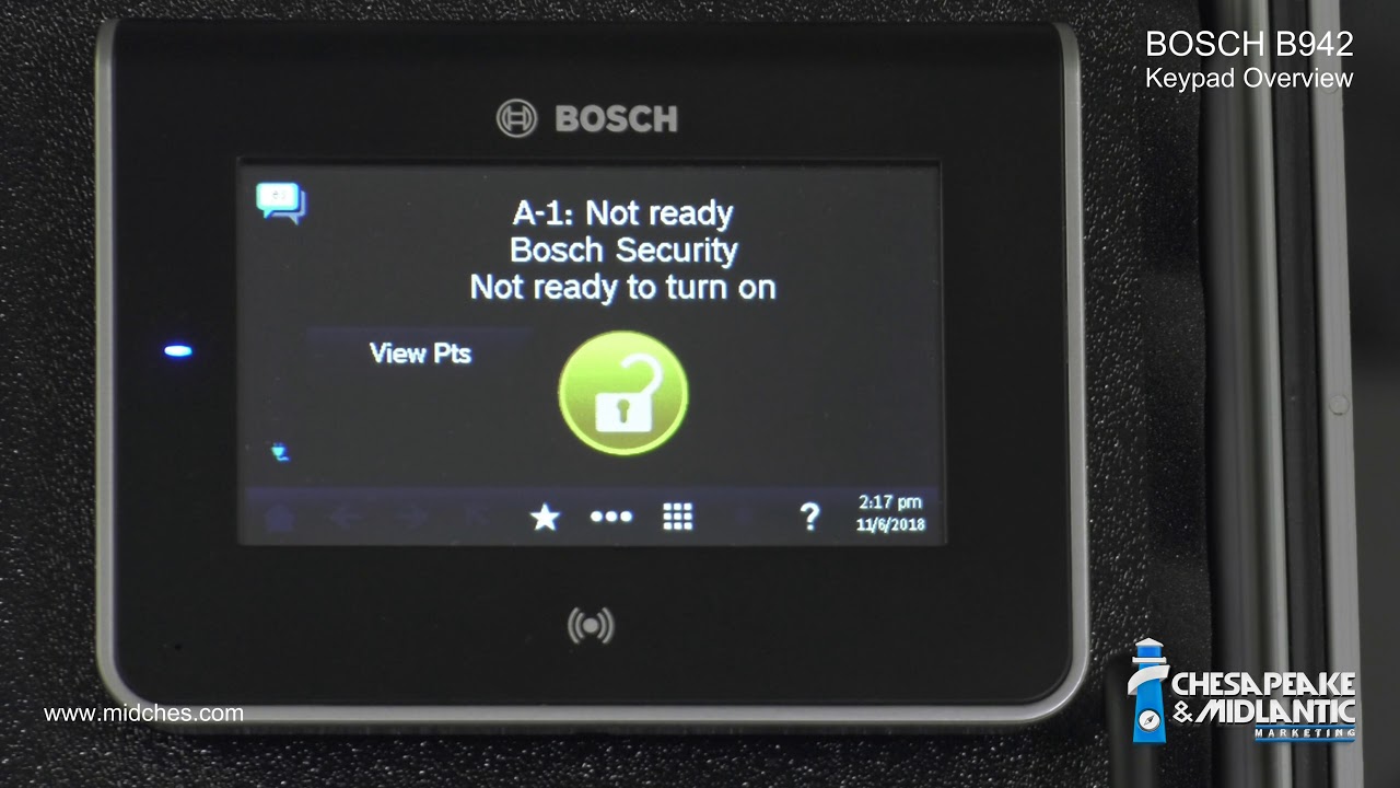 Bosch B942 Keypad Overview