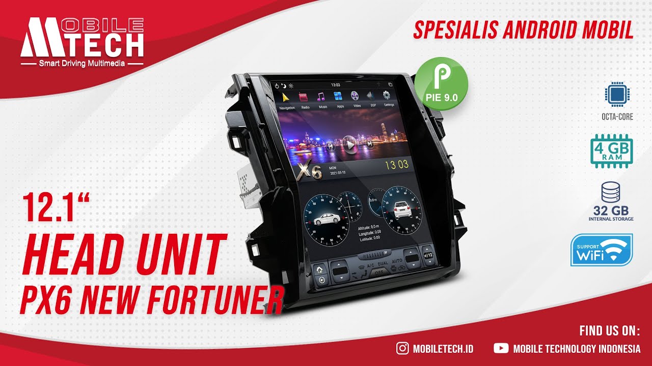HEADUNIT PX6 NEW FORTUNER - 12 inch by MobileTech