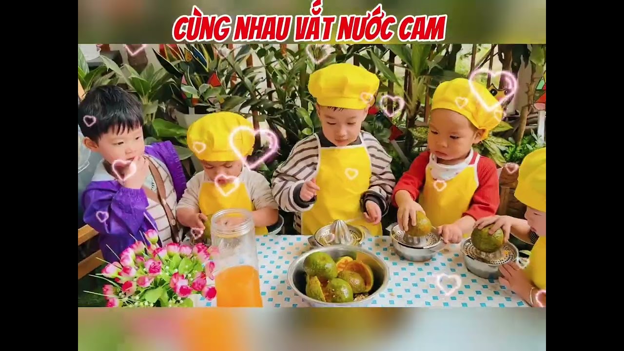 Hoạt động vắt nước cam mầm non lớp a1