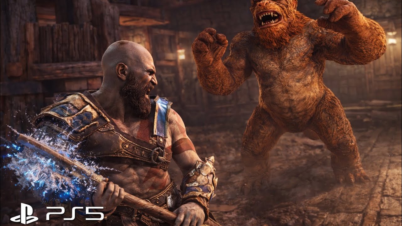 Kratos vs Olaf Nautson – Brutal Snow Battle on PS5!