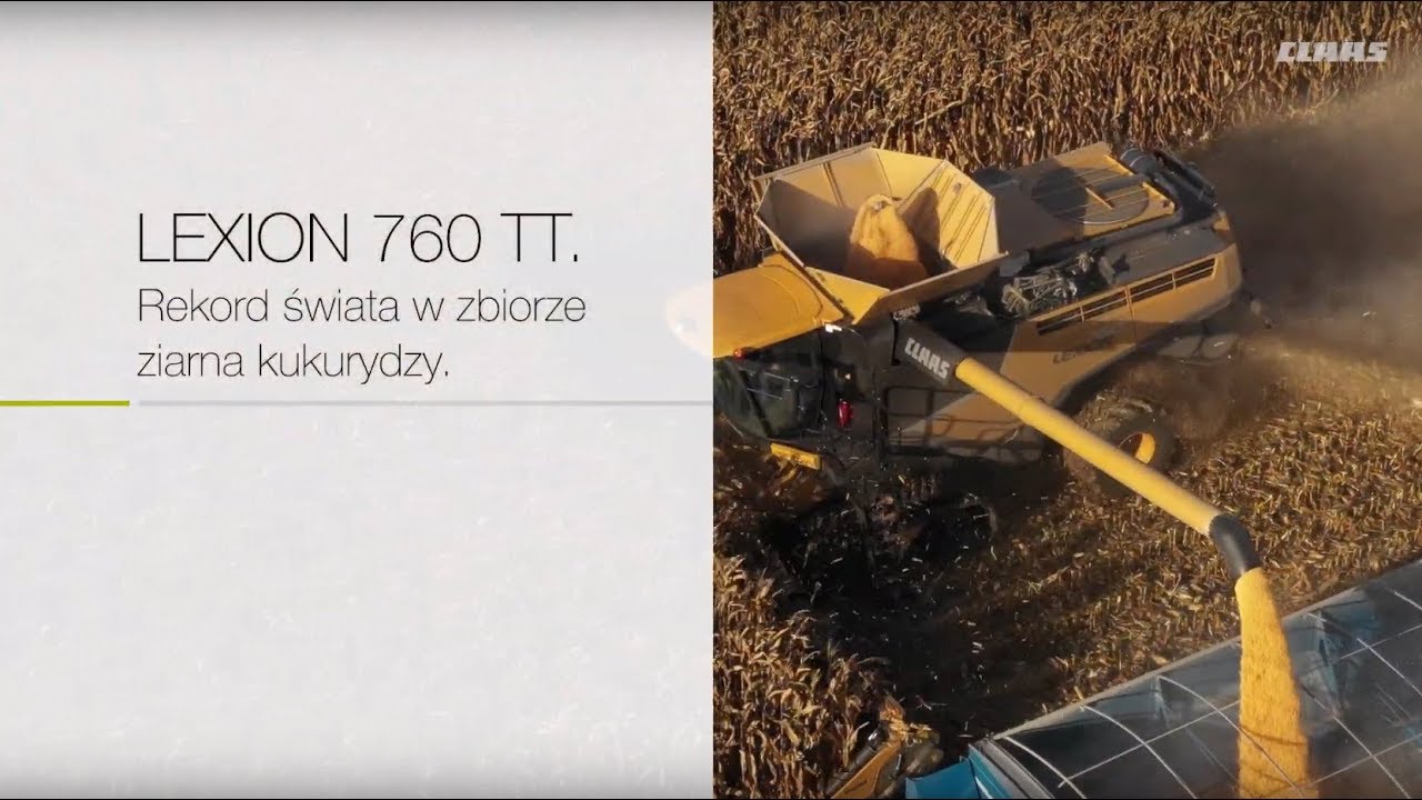 CLAAS LEXION 760 TT. Nowy rekord świata w zbiorze ziarna kukurydzy.
