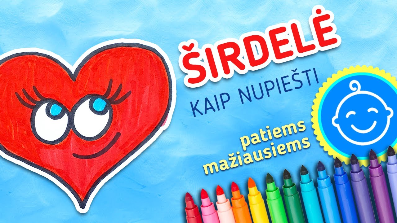 Hey Hey Mokykla ŠIRDELĖ (Kaip nupiešti širdelę Piešimo pamokos Valentino dienai Piešimas vaikams)