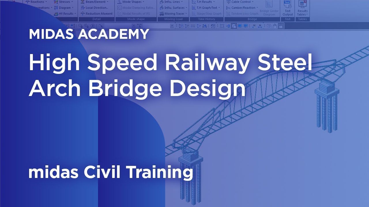High Speed Railway Steel Arch Bridge Design | Dynamic Analysis | midas Civil | Rail Structure