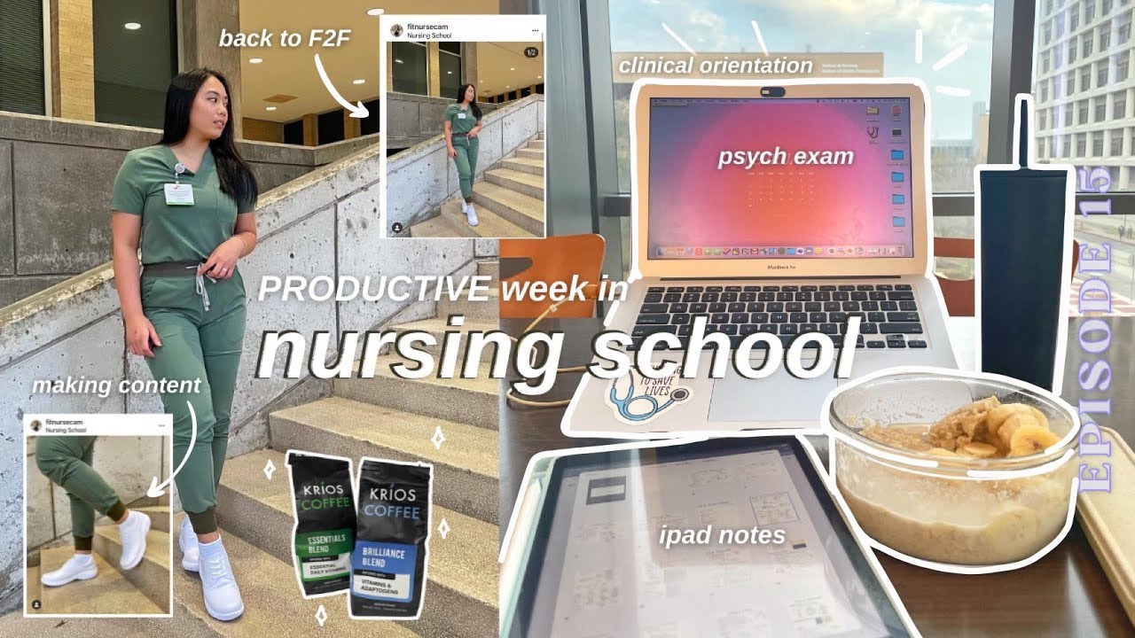 PRODUCTIVE week in nursing school 🌷☕ psych clinicals, studying for exams, alphalete haul | ep 15