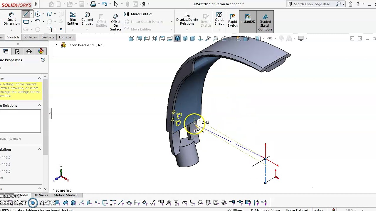 Hole Wizard on a Non-Planar Surface Method 1