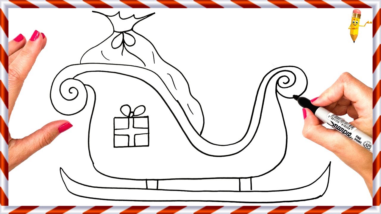 How To Draw Santa's Sleigh Step By Step 🎅 🦌 Santa Claus's Sleigh Drawing Easy