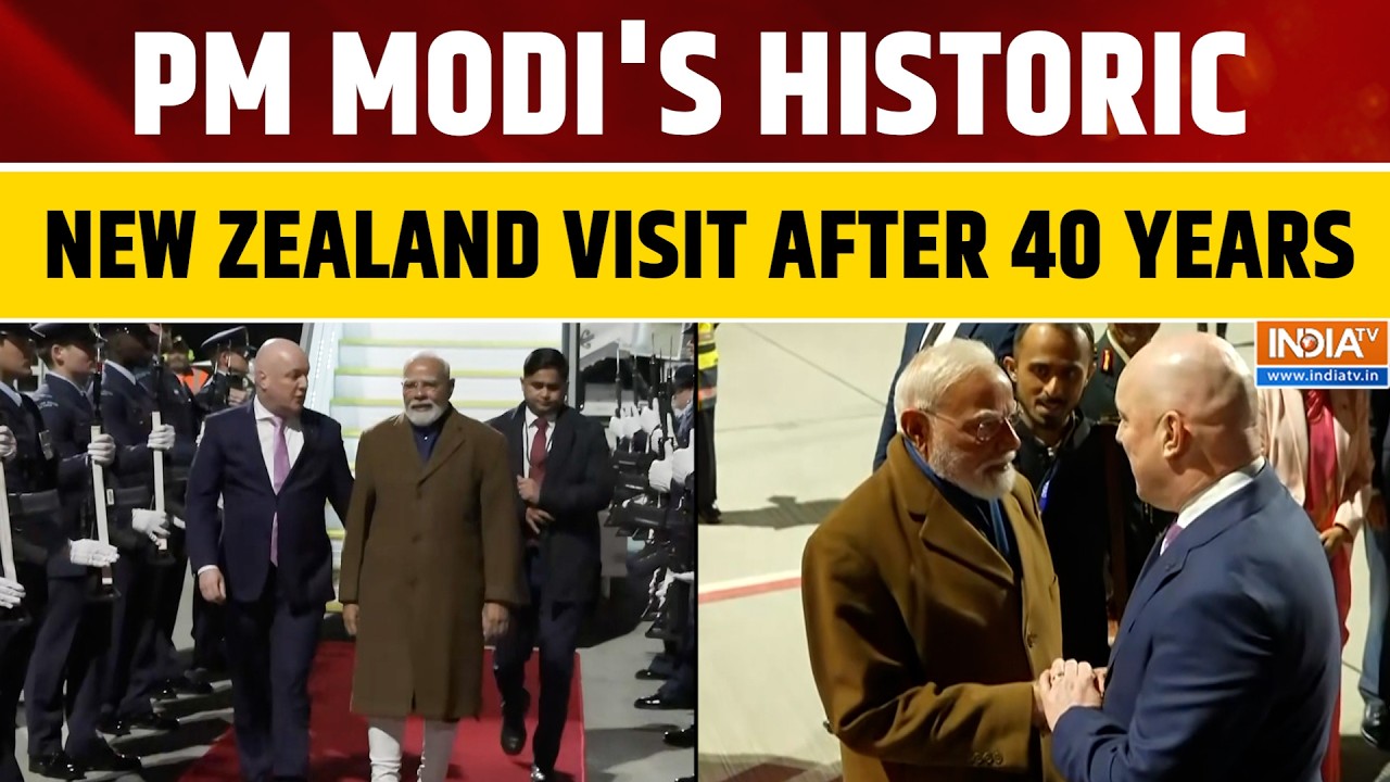 PM Modi Arrives in New Zealand After 40 Years, Christopher Luxon Welcomes Him in Auckland