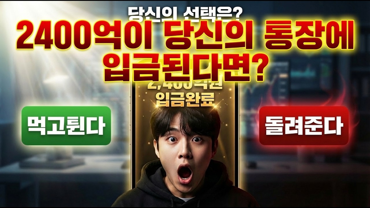 통장에 2,400억이 들어온다면?  신고 vs 출금, 당신의 선택은? | 빗썸 60조원 사건